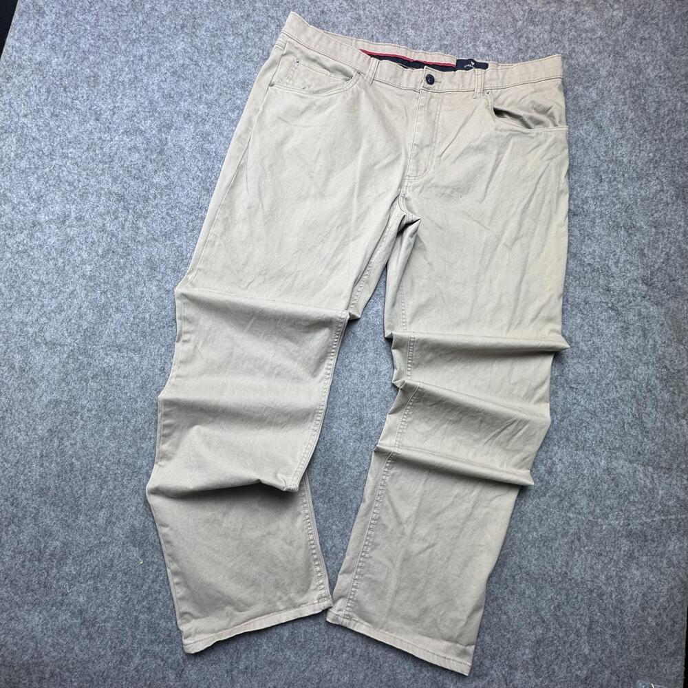 Cremieux Pants Mens 38x32 Beige Comfort Stretch Chino Relaxed Casual Canvas